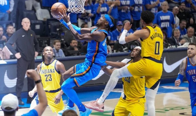 SGA轰34+8哈利伯顿17分 雷霆轻取步行者总分1-1